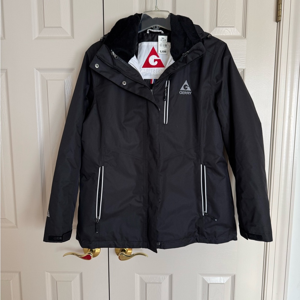 Women's Gerry Ski 3-in-1 Snow Ski Jacket Size:XL Coat White & Black Hooded NWT